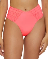 Becca Women's Ruched High-Waist Bikini Bottoms