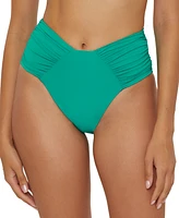 Becca Women's Ruched High-Waist Bikini Bottoms