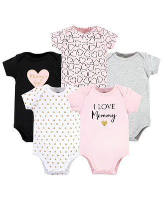 Hudson Baby Baby Girls Cotton Bodysuits Mommy 5Pk