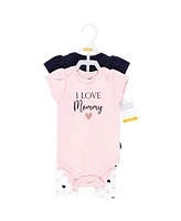 Hudson Baby Girls Cotton Bodysuit and Pant Set Mommy Pink Navy