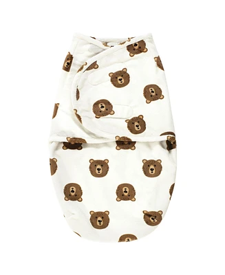 Hudson Baby Baby Boys Plush Faux Fur Swaddle Wrap, Brown Bear, 0-3 Months