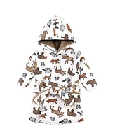 Hudson Baby Boys Mink with Faux Fur Lining Pool and Beach Robe Cover-ups, Eucalyptus