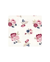 Hudson Baby Infant Girl Cotton Flannel Receiving Blankets Bundle, Dusty Rose Floral, One Size