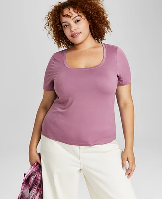 And Now This Trendy Plus Scoop-Neck Jersey Top, Created for Macy's