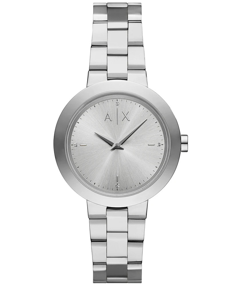 A|X Armani Exchange Women's Quartz Two-Hand Silver Stainless Steel 36MM