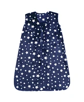 Hudson Baby Boys Plush Sleeping Bag, Sack, Blanket, Navy Stars Sleeveless, 6-12 Months