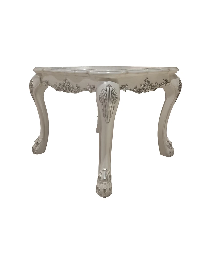 Simplie Fun Dresden End Table, Bone White Finish