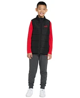 Puma Big Boys 3-Pc. Quilted Vest, T-Shirt & Jogger Pants Set