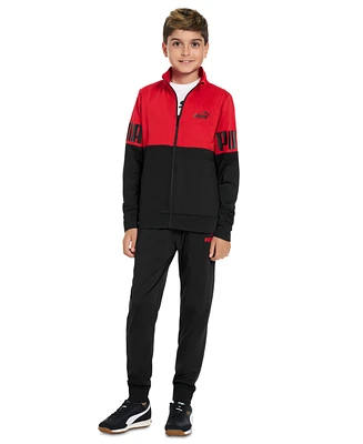 Puma Big Boys 2-Pc. Colorblocked Full-Zip Track Jacket & Solid Joggers Set