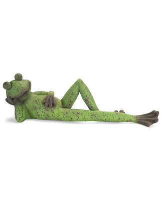 Slickblue Adorable Laying Frog Figurine - Charming Garden Accent