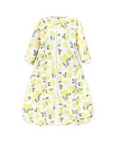 Hudson Baby Baby Girls Hudson Long Sleeve Muslin Sleeping Bag, Wearable Blanket, Sleep Sack, Lemons, 6-12 Months