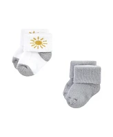 Hudson Baby Baby Boys Hudson Unisex Grow With Me Socks 12pk, Sunshine, 0-24 Months
