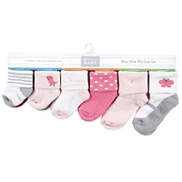 Hudson Baby Baby Girls Hudson Grow With Me Socks 12pk, Bird, 0-24 Months