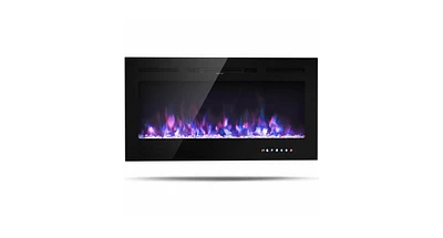 Slickblue 40-Inch Electric Fireplace Recessed with Thermostat