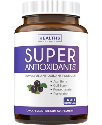 Healths Harmony Antioxidant iSuper Supplement | Powerful Super Antioxidant Food Daily Blend | Acai Berry, Goji, Pomegranate & Resveratrol | Herbal and