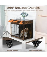 Streamdale Furniture Sturdy and Stylish Industrial Dog Crate with Storage Drawer