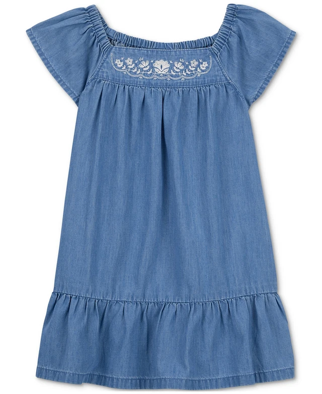 sachin and babi light blue dress Carter's Toddler Girls Chambray Drop-Waist Dress