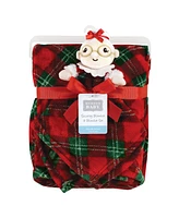 Hudson Baby Infant Girls Plush Blanket with Security Blanket, Mrs. Claus, One Size