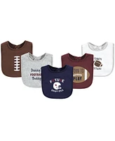 Hudson Baby Infant Boy Cotton Bibs, Football