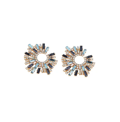 Sohi Women's Crystal Stud Earrings