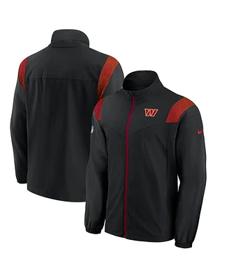 Nike Men's Black Washington Commanders Sideline Woven Logo Full-Zip Jacket