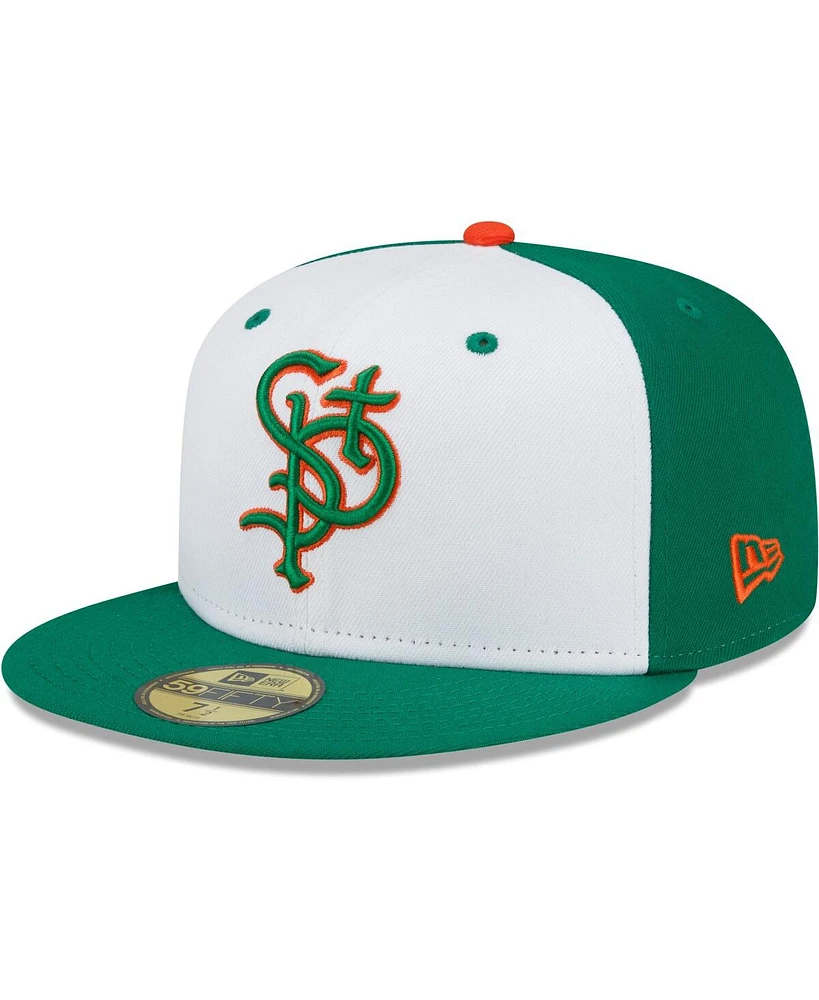 New Era Men's White/Green St. Paul Saints Theme Night 59FIFTY Fitted Hat