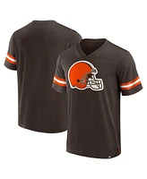 Fanatics Men's Brown Cleveland Browns Jersey Tackle V-Neck T-Shirt