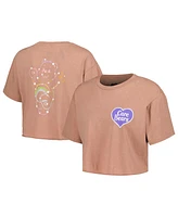 Mad Engine Women's Coral Care Bears Cheer Bear Constellation Cropped T-Shirt