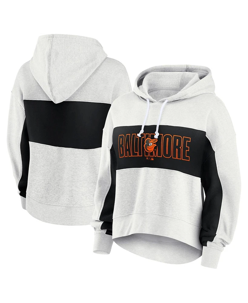 Fanatics Women's Oatmeal Baltimore Orioles Up for It Fleece Pullover Hoodie