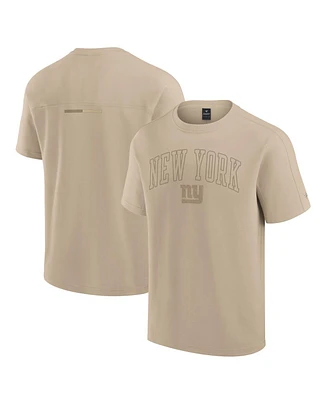 Fanatics Men's and Women's Khaki New York Giants Elements Heavyweight Tri-Blend T-Shirt