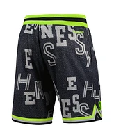 Mitchell & Ness Men's Black Nba x Hennessy Neon Concrete Game Day Shorts