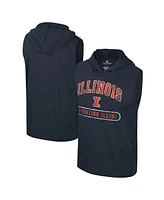 Colosseum Men's Heather Navy Illinois Fighting Illini Varsity Sleeveless Hoodie Tank Top