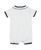 Colosseum Baby White Penn State Nittany Lions Pinstripe Dusty Romper