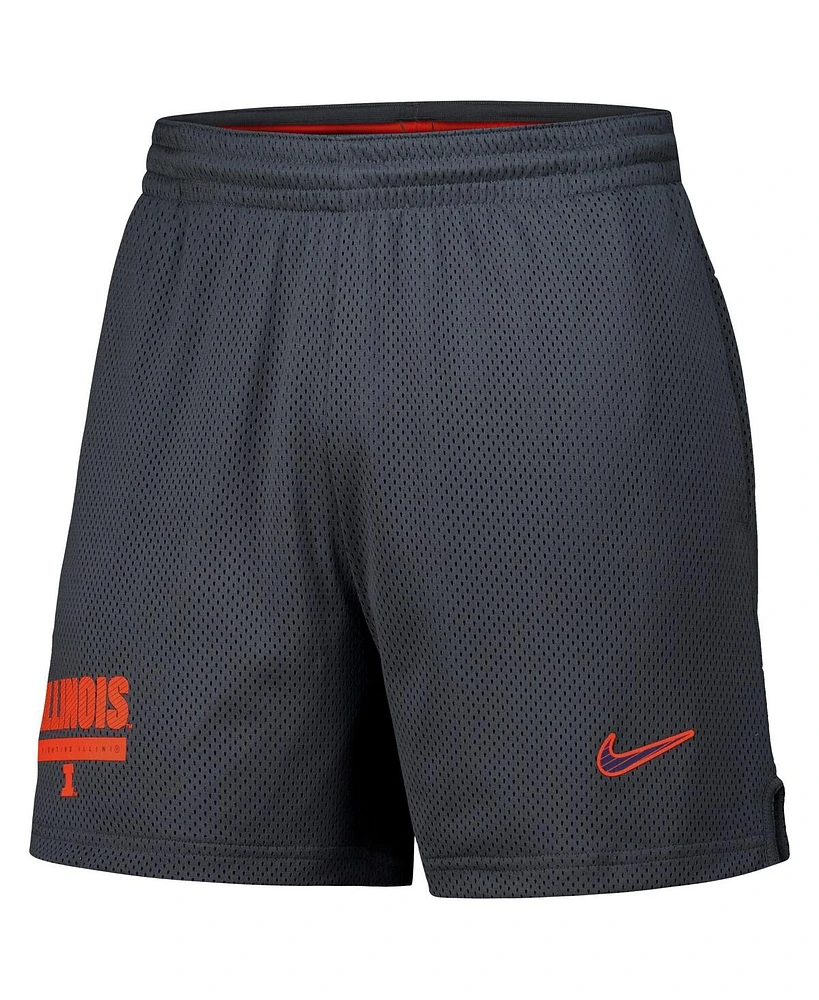 Nike Men's Anthracite Illinois Fighting Illini 2024 Sideline Mesh Shorts