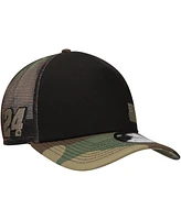 New Era Men's Black/Camo William Byron Trucker 9FORTY Adjustable Hat