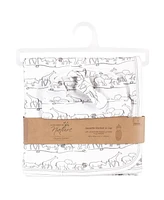 Touched by Nature Unisex Baby Organic Cotton Swaddle Blanket and Cap, Safari, 0-6 Months