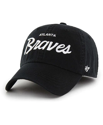 '47 Brand Men's Black Atlanta Braves Crosstown Classic Franchise Fitted Hat