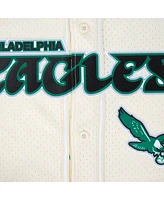 Pro Standard Men's Cream Philadelphia Eagles Retro Classic Mesh Button-Up Shirt