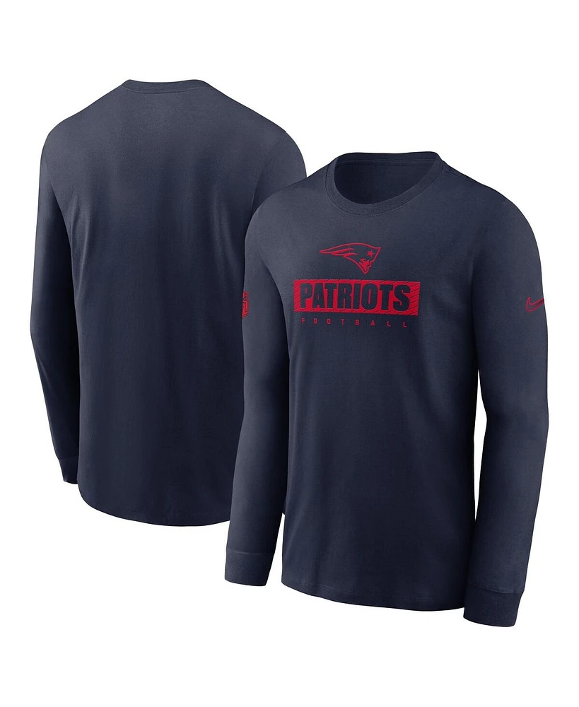 Nike Men's Navy New England Patriots Sideline Performance Long Sleeve T-Shirt