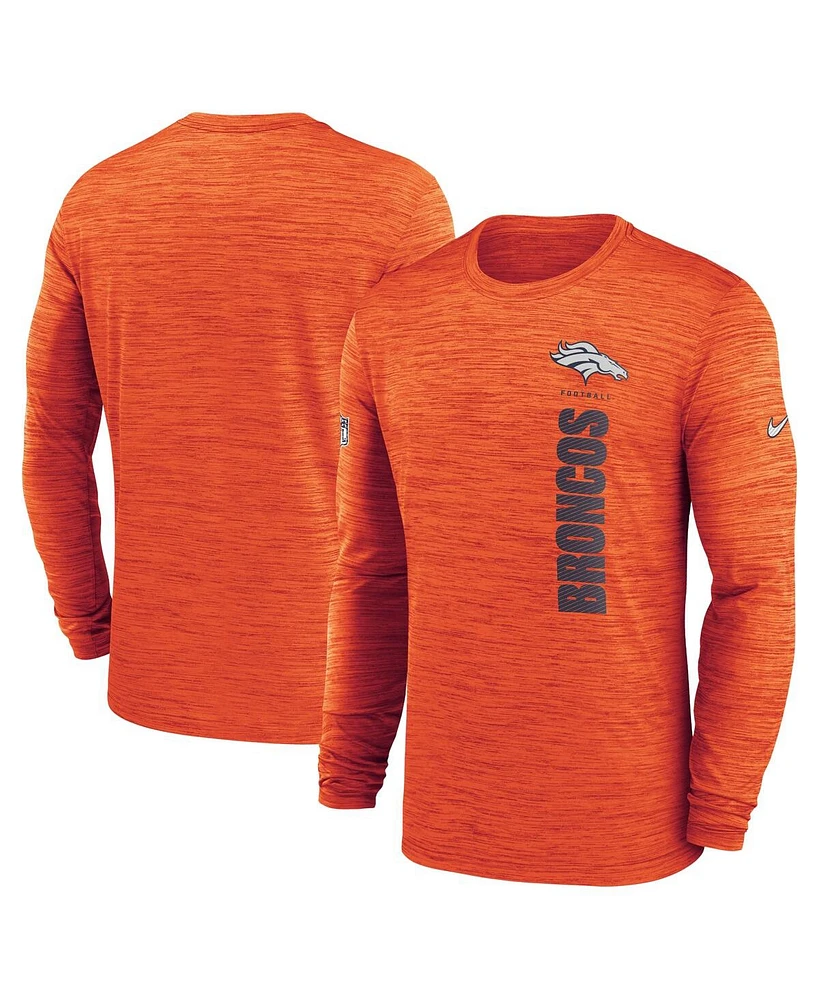 Nike Men's Orange Denver Broncos 2024 Sideline Velocity Performance Long Sleeve T-Shirt