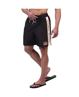 G-iii Sports by Carl Banks Men's Black Cincinnati Bengals Streamline Volley Swim Shorts