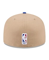 New Era Men's Tan/Royal Golden State Warriors 2024 Nba Draft 59FIFTY Fitted Hat