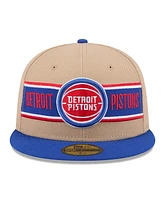 New Era Men's Tan/Blue Detroit Pistons 2024 Nba Draft 59FIFTY Fitted Hat