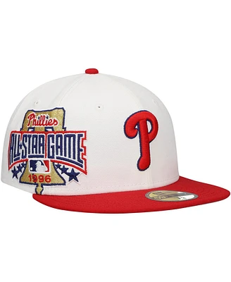 New Era Men's White/Red Philadelphia Phillies Major Sidepatch 59FIFTY Fitted Hat