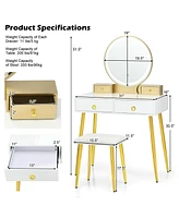 Sugift Vanity Table Set with Mirror