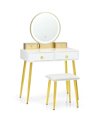 Sugift Vanity Table Set with Mirror