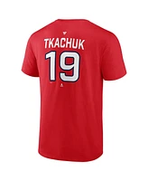 Fanatics Men's Matthew Tkachuk Red Florida Panthers 2024 Stanley Cup Champions Power Name Number T-Shirt