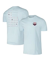 Flomotion Men's and Women's Light Blue Usa Swimming Swim Meet T-Shirt