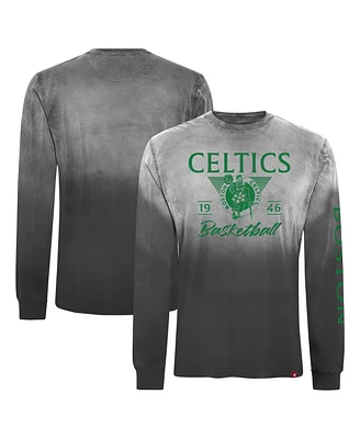 Sportiqe Men's and Women's Black Boston Celtics Mohave Sun-Dipped Long Sleeve T-Shirt