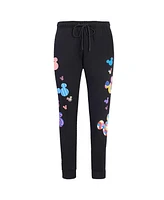 Freeze Max Women's Black Mickey Mouse Icons Expression Fleece Jogger